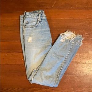 Free People distressed mom style denim jeans